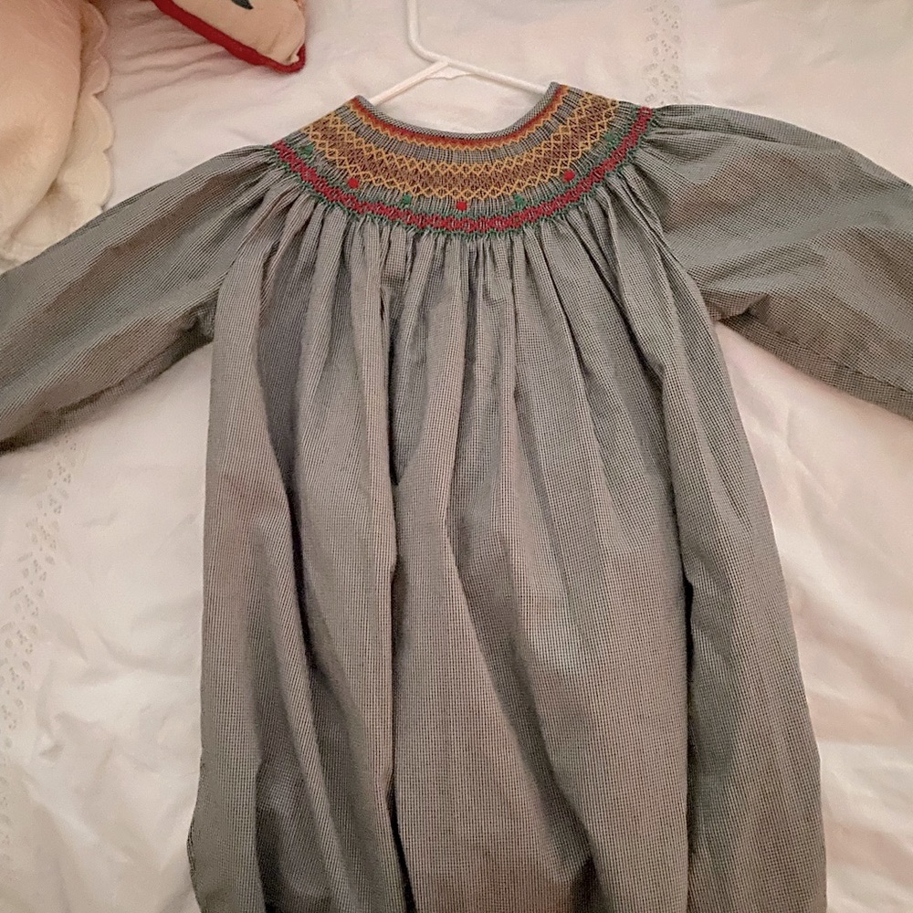 Smocked check dress